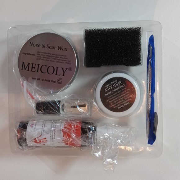 Meicoly SFX Makeup Kit X002FGGCE1 New Scar Wax Coagulate Fake Blood Spray New - Picture 8 of 12